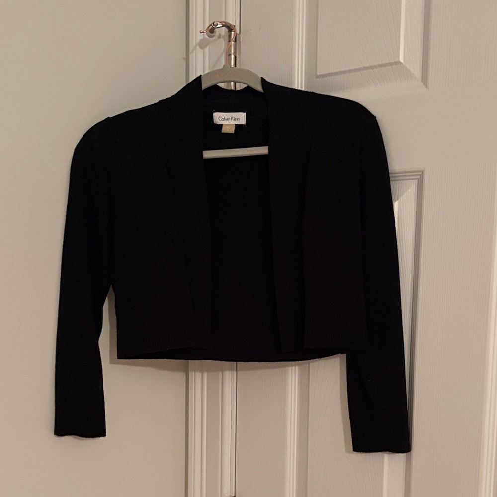 Calvin Klein Elegant Black Knit Jacket